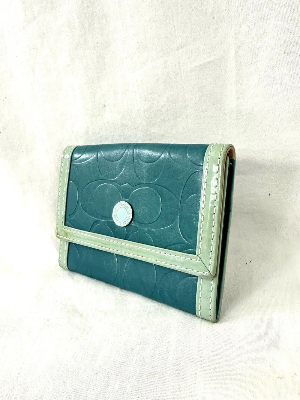Coach Embossed C Leather Flap Card Case